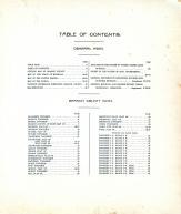 Table of Contents, Branch County 1915